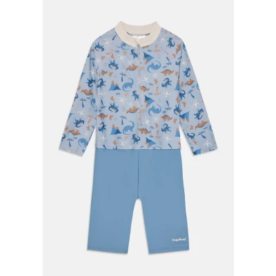 Abbildung von Playshoes UV Schutz Einteiler Unisex Kinder Badeanzug Schwimmanzug Badebekleidung, Dino Allover Langarm, 86/92