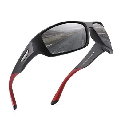 Abbildung von PUKCLAR Sonnenbrille Herren Polarisierte Sportbrille Radsportbrillen Fahrerbrille UV400 Schutz Cat 3 TR90