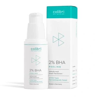 Abbildung von colibri skincare 2% BHA Peeling 30ml Travel Size Salicylsäure für alle Hauttypen Chemisches Exfoliant das Gesicht zur Minderung von Pickeln &amp; Mitessern hilft Poren zu verkleinern