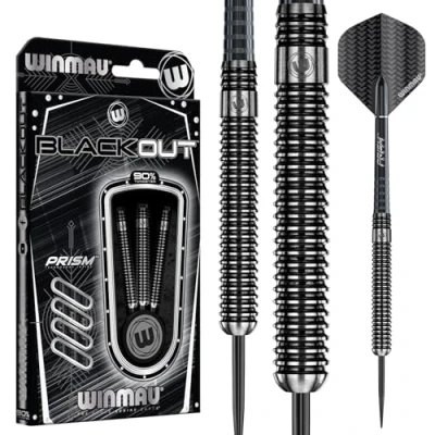 Abbildung von WINMAU Blackout 24g Profi Wolfram Steeltip Dartpfeile Set mit Flights und Schäfte