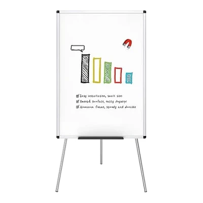 Abbildung von VIZ PRO Flipchart Ständer Whiteboard, Magnetisches Tragbares Trocken abwischbares Brett 90 x 60 cm, Dreibein Whiteboard Höhenverstellbar