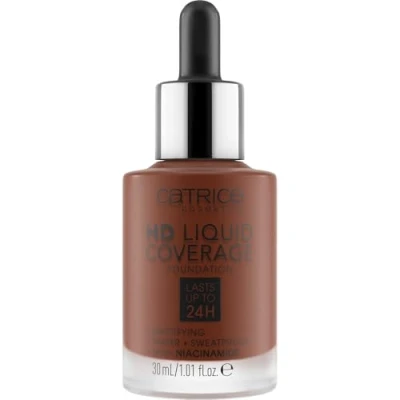 Abbildung von Catrice HD Liquid Coverage Foundation, Nr. 098, Nude, langanhaltend, mattierend, matt, für unreine Haut, vegan, ölfrei, wasserfest, ohne Parabene, 1er Pack (30ml)