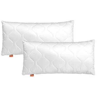 Abbildung von sleepling 2er Set Komfort 100 Kopfkissen, Zierkissen, Sofakissen, 40 x 60 cm, Ökotex, waschbar bis Grad, Made in EU, Füllmengengarantie, Größengarantie, weiß