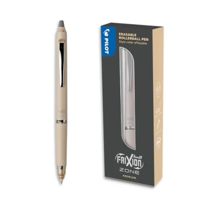 Abbildung von PILOT FriXion Ball Zone Beige in Geschenkbox radierbarer Premium Tintenroller mit thermosensitiver Tinte nachfüllbar und gummierter Griffzone Schreibfarbe Schwarz Minenspitze Medium