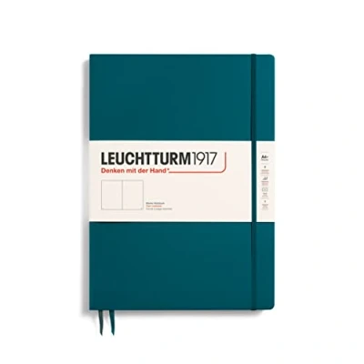 Abbildung von LEUCHTTURM1917 359791 Notizbuch Master Slim (A4+) Hardcover, 123 nummerierte Seiten, Pacific Green, blanko