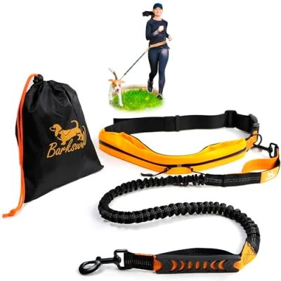Abbildung von Joggingleine Hunde mit Bauchgurt für Hundeleine Grosse Hunde/Mittelgroße bis 60 kg Laufgurt Hund Joggen Bungee Leine Canicross Gürtel/Canicross Laufleine