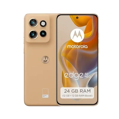 Abbildung von Motorola edge50 neo Smartphone (6,36&quot; Super HD Display, 50 MP Kamera mit Moto KI, 12/512 GB, 4310 mAh, Android 14) Pantone Lattè (Veganes Kunstleder), inkl. Schutzcover
