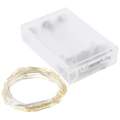 Abbildung von Ideen mit Herz LED Draht Lichterkette Warmweiß Goldener 20 LEDs 1 m lang, inkl. Timer Zum Basteln und Dekorieren für Advent, Weihnachten, Partydekoration