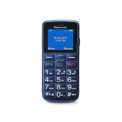Abbildung von Panasonic KX TU110EXC , unlocked, Seniorenhandy (Dual SIM, Kamera, Taschenlampenfunktion, große Tasten, Hörgerätekompatibel, SOS Funktion), Blau