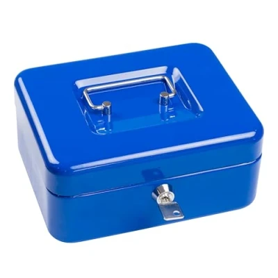 Abbildung von NEU!! SAX Geldkassette 20x16x9 cm, 5 Fächer Münzeinsatz, BLAU