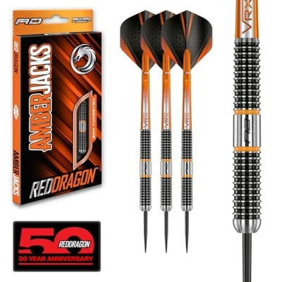 Abbildung von RED DRAGON Darts Amberjack 18 Serie 22g Stahlspitze Dart Set mit Flüge und Schäften