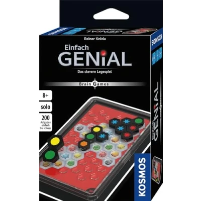 Abbildung von KOSMOS 684341 Einfach Genial Brain Games, Knobel Spaß für 1 Person, Gehirn Jogging mit 200 Aufgaben, Verschiedene Levels, handliche Box unterwegs, Teaser ab 8 Jahre, Konzentrationsspiel