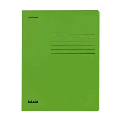 Abbildung von Original Falken 25er Pack Einschlagmappe. Made in Germany. Aus Recycling Karton mit 3 Innenklappen für DIN A4 grün Juris Mappe Sammelmappe Dokumentenmappe Aufbewahrungsmappe