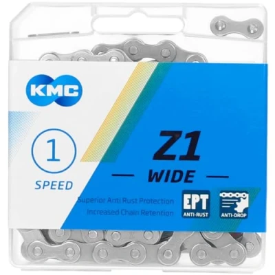 Abbildung von KMC Unisex Erwachsene 12NR DLC Black Z1 Wide EPT E Bike 1 Fach Kette 1/2&quot; x1/8&quot;, 128 Glieder, Silber