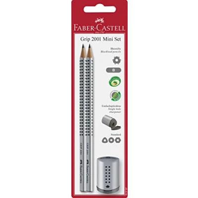 Abbildung von FABER CASTELL 183797 2er Set Bleistifte Grip 2001 &amp; Mini Spitzer, silver