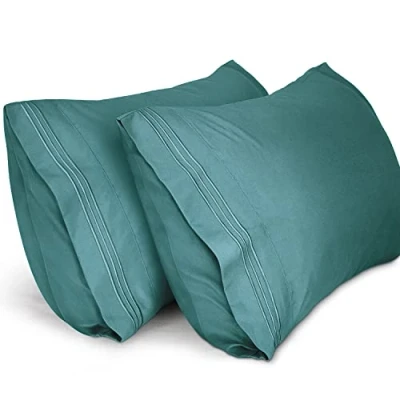 Abbildung von Lirex 2er Pack Kissenbezug 40 x 60 cm, Weiche Gebürstete Mikrofaser Kissenbezüge, Hotelverschluss kopfkissen bezug，Kopfkissenbezug aus weichem ，Oeko TEX Zertifiziert (Grün)