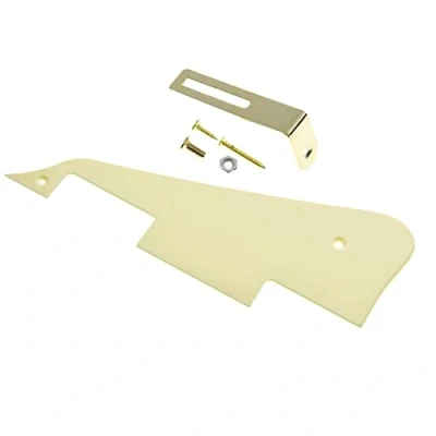 Abbildung von Dopro Pickguard für Epiphone Les Paul, 1 lagig, mit goldfarbener Halterung, cremefarben