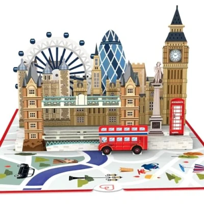 Abbildung von papercrush® Pop Up Karte London 3D Geburtstagskarte nutzbar als Reisegutschein für Frauen und Männer, Geldgeschenk Städtetrip, Hotelgutschein Wochenendtrip Geschenk zum Jahrestag