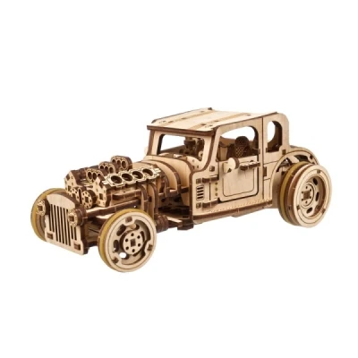 Abbildung von UGEARS Hot Rod Die Wütende Maus 3D Holzpuzzle Erwachsene Modellbausatz Auto Modellbau Holzbausatz für Puzzle Bausatz mit Dual Engine zum zur Förderung der Kreativität