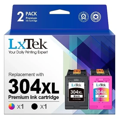 Abbildung von LxTek 304 XL 304XL Wiederaufbereitet Patronen Kompatibel für HP Druckerpatronen Envy 5030 5010 5020 5032 Deskjet 2630 2620 2622 2632 2633 2634 3720 3730 3733 3735 (1 Schwarz, 1 Farbe)