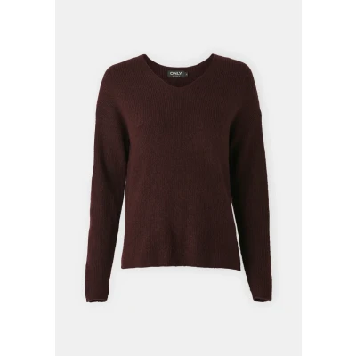 Abbildung von ONLY Onlcamilla Vneck Strickpullover, Damen, Größe: XS, Port royale melange