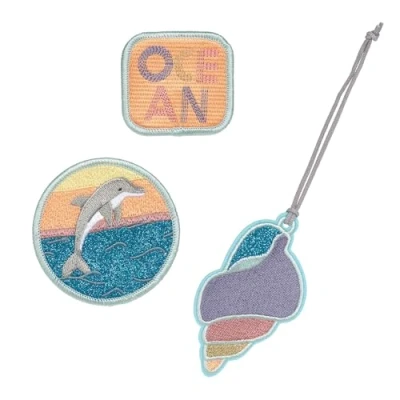 Abbildung von LÄSSIG Anhänger und Patches Set (3 Stk.) mit Druckknopf/School Dolphin Ocean Edition