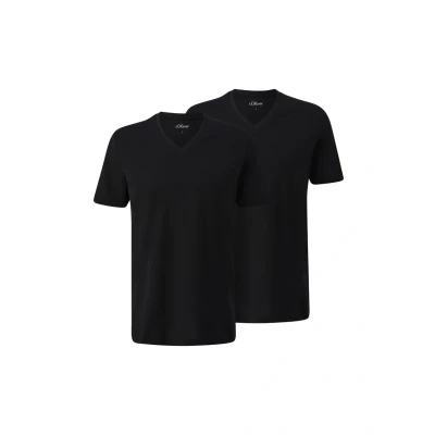 Abbildung von s.Oliver 2 PACK Tshirt basic, Herren, Größe: Small, Schwarz