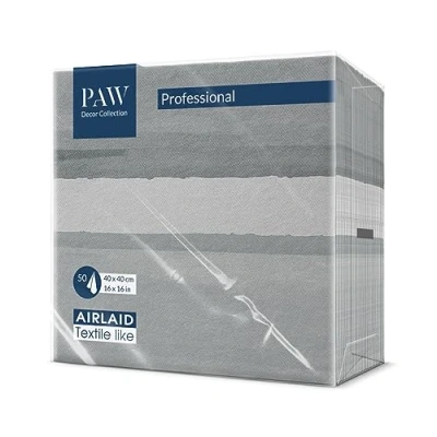 Abbildung von PAW Servietten aus Airlaid Stoffähnlich (40 x 40 cm) I 50 Stück Ideal für Hochzeit, Taufe, Kommunion, Geburtstag Stoffservietten Erdfarben, Grau Farbe: Fluid grey