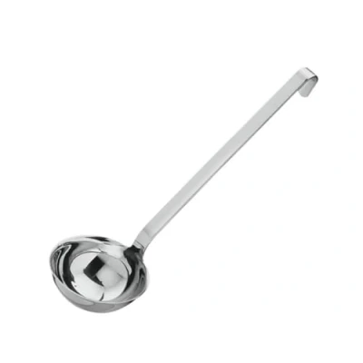 Abbildung von RÖSLE Haken Schöpflöffel, Hochwertige Schöpfkelle mit Hakengriff, Edelstahl 18/10, 8 cm, Spülmaschinengeeignet