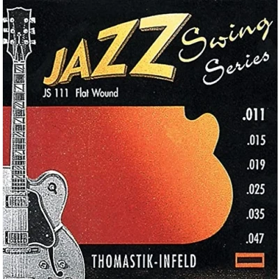 Abbildung von Thomastik 676717 Saiten für E Gitarre Jazz Swing Series Nickel Flat Wound, Satz JS111 Light .011 .047w