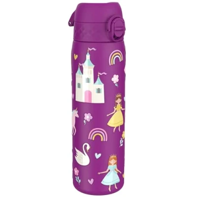 Abbildung von ION8 Leicht Stahl Trinkflasche, 600 ml, Nicht IsoliertAuslaufsicher, Einhandöffnung, Sichere Verriegelung, Spülmaschinenfest, Klappdeckel, Tragegriff, zu Reinigen, Prinzessin