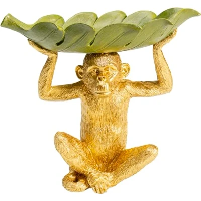 Abbildung von Kare Design Deko Schale, Affe, Bananenblatt, handbemalt, Ablage, 14x24cm