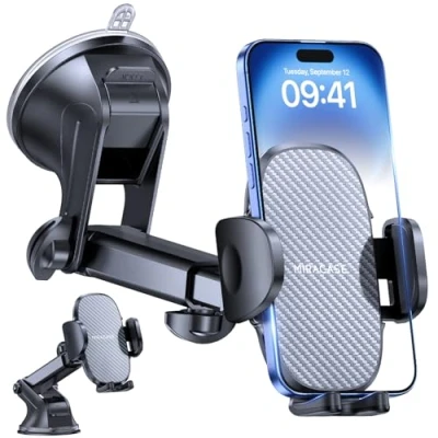 Abbildung von Miracase Handyhalterung Auto[Verbesserter Saugnapf] Handyhalter fürs Auto 360 Drehbar, Armaturenbrett Windschutzscheibe KFZ Handy Halterung für iPhone Galaxy Alle Smartphones