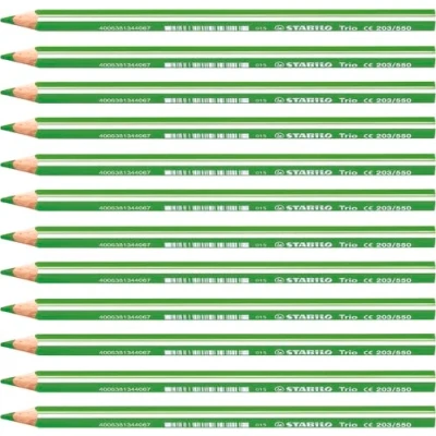 Abbildung von Dreikant Buntstift STABILO Trio dick 12er Pack gelbgrün