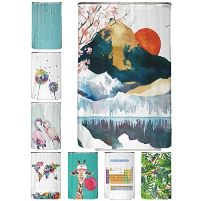 Abbildung von arteneur® Japan Anti Schimmel Duschvorhang 120x200 Recycelt mit Öko Tex Standard 100 Beschwerter Saum, Blickdicht, Wasserdicht, Waschbar, 8 Haken &amp; E Book