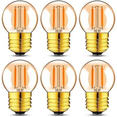 Abbildung von Genixgreen E27 LED Glühbirne G40G 1W Filament Lampe Ersetzt 10 Watt Glühlampen, 2200K Vintage Edison für Kronleuchter, Nicht Dimmbar,6 Stück