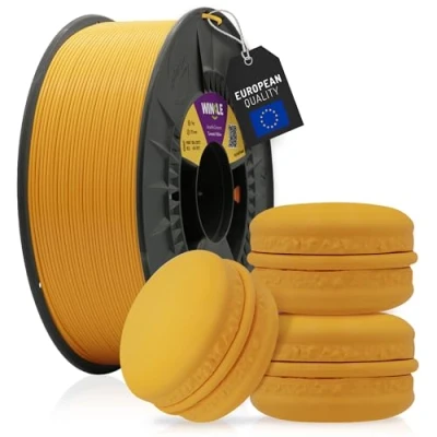 Abbildung von WINKLE PLA HD Pastell Filament 1.75mm Kurkumagelb, 300g Spule, 3D Drucker Kompatibel mit FDM Druckern, Druckmaterialien, Maßgenauigkeit +/ 0.05mm, Leicht zu Bedrucken