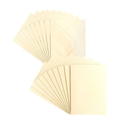 Abbildung von Ideen mit Herz Grußkarten Set Perlmutt Veredelung 10 Karten ca. 250 g/m² + Umschläge 120 In Creme 11,5 cm x 16,5 (B6)