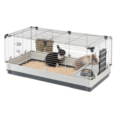 Abbildung von FERPLAST Meerschweinchen Käfig Hasenkäfig Kaninchenkäfig Häuschen und Zubehör Inklusive Viel Platz für Kaninchen Öffnenden &amp; Modular 120 x 60 h 50 cm Krolik,