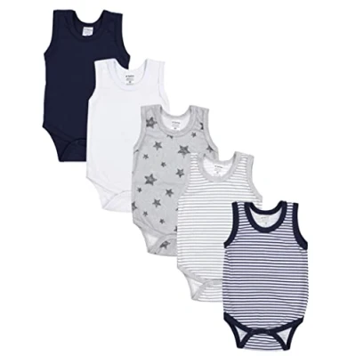 Abbildung von TupTam Baby Jungen Achselbody in Unifarben 5er Pack, Farbe: Farbenmix 3, Größe: 116