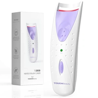 Abbildung von TOUCHBeauty Beheizte Wimpernzange Elektrisch,Wimpernformer Elektrische mit Silikon Heizkissen,Schnelles und Langlebiges Natürliches Wimpern Make up Werkzeug für Frauen AG 2003(Purpur)