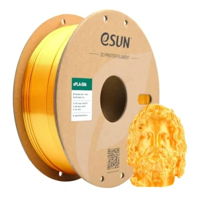 Abbildung von eSUN Seide Metall PLA Filament 1.75mm, Seidig Metallisch 3D Drucker PLA, Maßgenauigkeit +/ 0.05mm, 1kg Spule (2.2 LBS) Druck für Drucker, Gold