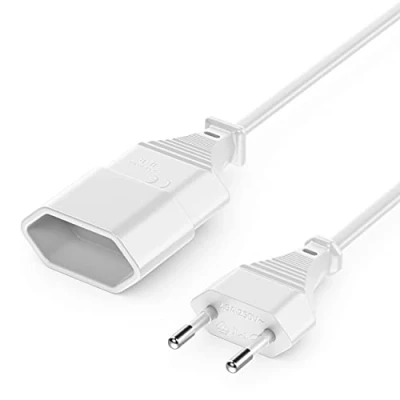 Abbildung von deleyCON 3,0m Stromkabel Verlängerung Netzkabel Verlängerungskabel Typ C Stecker Eurostecker auf Euro Buchse TV PC Computer Monitor Beamer Lampe Haushaltsgeräte Schwarz