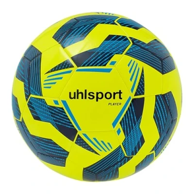 Abbildung von uhlsport Player Fußball Fussball Ball für Erwachsene Größe 5, Fluo rot/Silber/Cyan