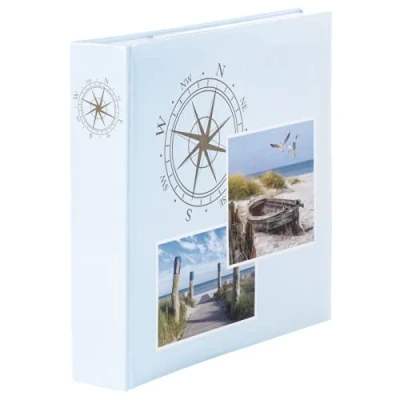 Abbildung von Hama Einsteckalbum mit Ostsee Motiv (Fotoalbum zum Einstecken von 200 Fotos im Format 10x15 cm, Einsteckfotoalbum 100 Seiten, Fotobuch für Urlaubs Fotos) blau