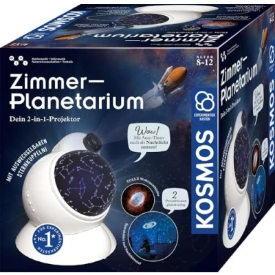 Abbildung von KOSMOS 676902 Zimmer Planetarium Projektor mit 2 auswechselbaren Sternkarten, spannende Infos zum Sternenhimmel, Sonnensystem, Planeten, Astronomie für Kinder ab 8 Jahre