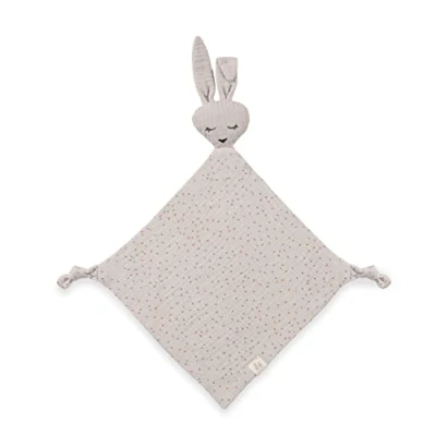 Abbildung von Hauck Schnuffeltuch Baby Cuddle N Play, Musselin Baumwolle Schmusetuch Junge Mädchen, Kuscheltier und Trösterchen, Schnuffeltier, Waschbar bei 60 C, 25 x cm (Rabbit Beige Dots)