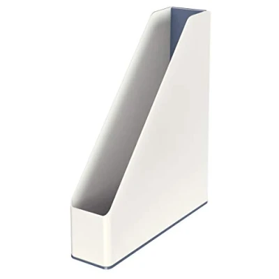 Abbildung von Leitz Stehsammler A4, Zweifarbiges Design, Weiß/Grau, Duo Colour, WOW, 53621001