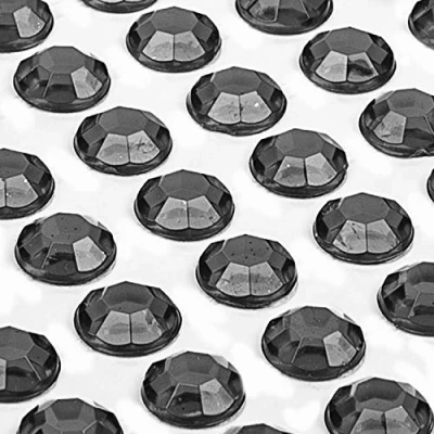 Abbildung von Movoja Schwarze Strasssteine runde Glitzersteine 1200 Stück 3 mm selbstklebend zum Verzieren und Basteln Schmucksteine aufkleben Steinchen Dekosteine Bastelsteine Schwarz