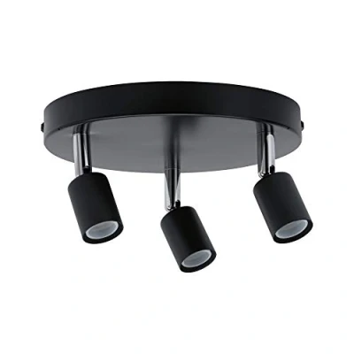 Abbildung von Paulmann 66752 Spotlight Carolina 3 flammig IP44 max. 3x10 Watt dimmbar Deckenstrahler Anthrazit, Chrom Metall Deckenspot GU10 ohne Leuchtmittel